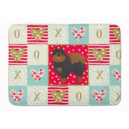 Carolines Treasures 19 x 27 in. Pomeranian No.2 Love Machine Washable Memory Foam Mat CK5878RUG